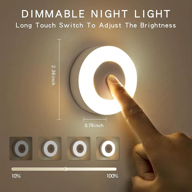 LED Touch Baby Night Light USB Wireless Rechargeable Dimmable Portable Mini Nursery Lamp Bedside
